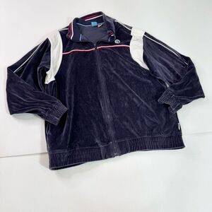 Vintage Y2K Phys Sci Velour Tracksuit Jacket Mens Medium & Blue Grunge Hip Hop